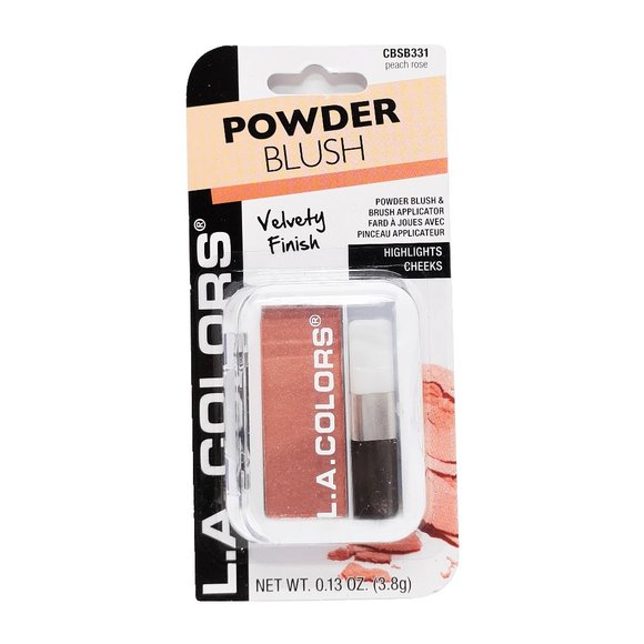 L.A. COLORS POWDER BLUSH AND BRUSH - PEACH ROSE - Picture 1 of 4